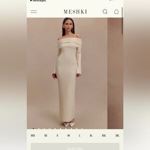 NWT Meshki Katherine Off the Shoulder Knit Dress - Ivory